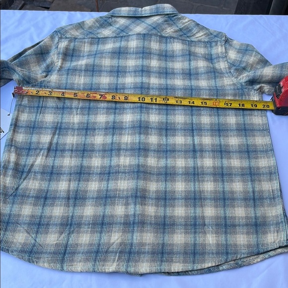 Stylish Blue and Cream Plaid Shirt - Picture 6 of 13